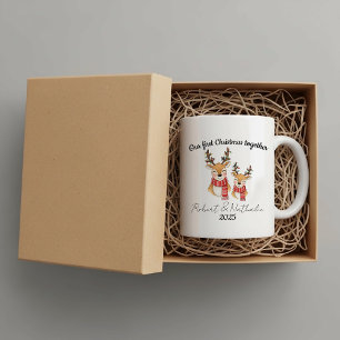 Personalisierter erster Weihnachten zusammen als F Kaffeetasse