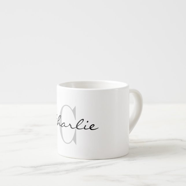 Personalisierter Espresso-Becher mit elegantem Mon Espressotasse (Vorderseite Rechts)