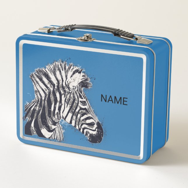 Personalisierter Esskasten mit diesem Punk Zebra P Metall Brotdose (Vorderseite)