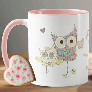 Personalisierter Eulenbecher für Lehrer Tasse