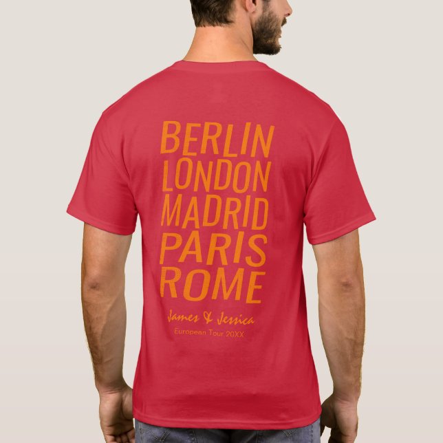 Personalisierter europäischer Ausflug-großer T-Shirt (Rückseite)
