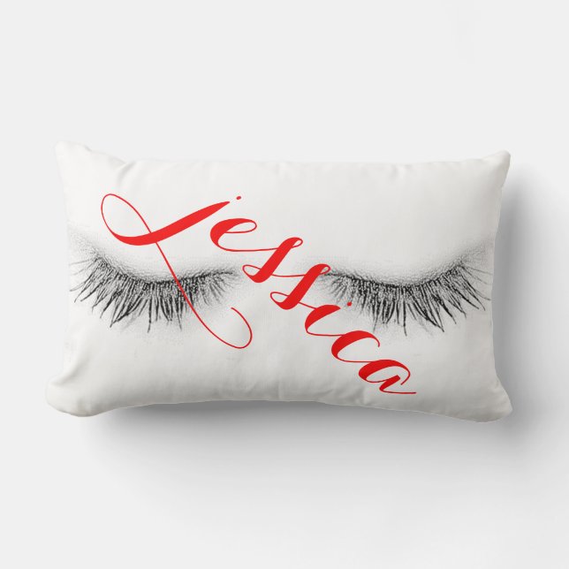 Personalisierter Eyelashes-Entwurf Lendenkissen (Vorderseite)