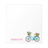 Personalisierter Fahrradkorb Blume rosa blau