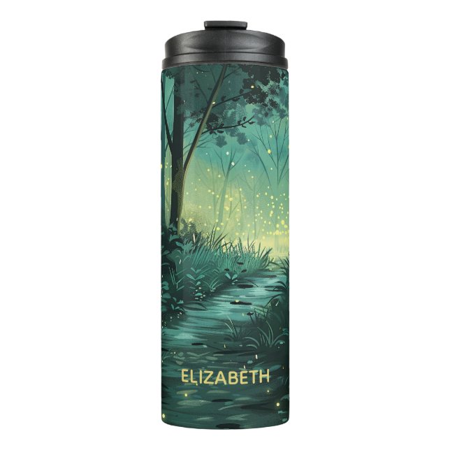 Personalisierter Fairy Light Forest Thermosbecher (Vorderseite)