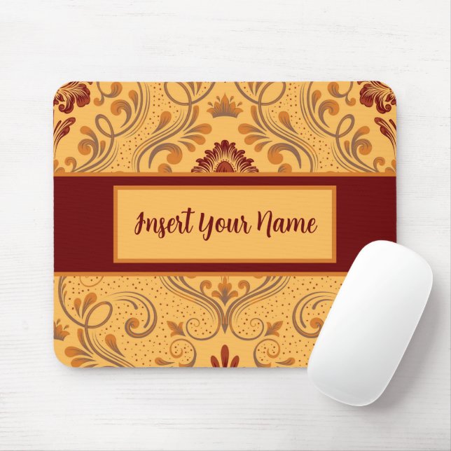 Personalisierter Fall Brown und Orange Mouse Pad Mousepad (Mit Mouse)