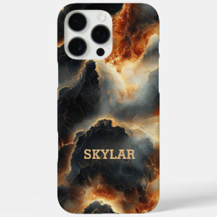 Personalisierter Fall eines kosmischen Feuers iPhone 16 Pro Max Hülle