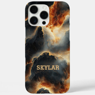 Personalisierter Fall eines kosmischen Feuers iPhone 16 Pro Max Hülle