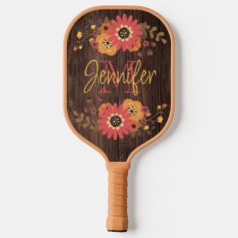 Personalisierter Fall Floral auf Holzpaddel Pro Pickleball Schläger