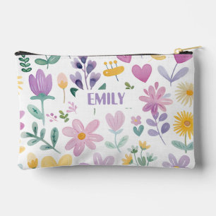 Personalisierter Fall für den Namen von Floral Zubehörtasche