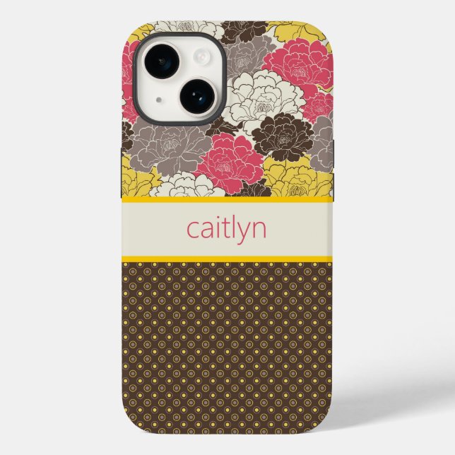 Personalisierter Fall für Flora und Polka Docks Case-Mate iPhone 14 Hülle (Rückseite)
