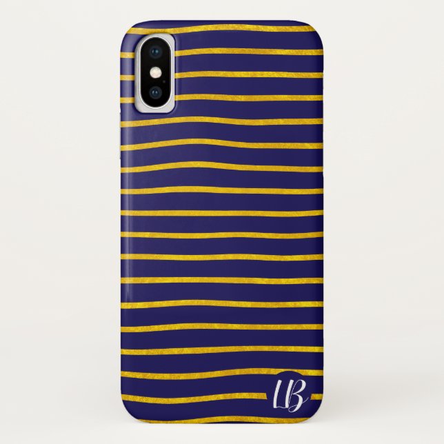Personalisierter Fall für Streifen aus Gold Case-Mate iPhone Hülle (Rückseite)