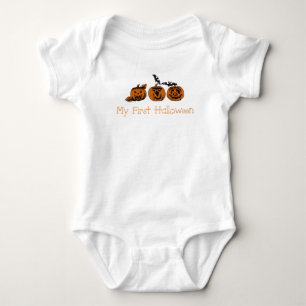 Personalisierter Fall/Halloween/Kürbiskürbis Kinde Baby Strampler