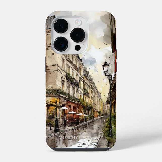 Personalisierter Fall Paris iPhone 14 Pro Hülle (Rückseite)