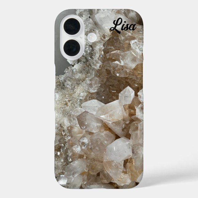 Personalisierter Fall Quarz Crystal Sturdy iPhone iPhone 16 Hülle (Rückseite)