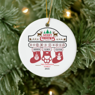 Personalisierter Familien-Weihnachtsschmuck Urla Keramik Ornament