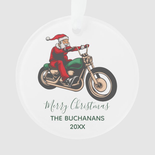 Personalisierter Familienfahrer Weihnachten Ornament (Vorderseite)