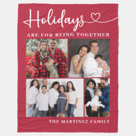 Personalisierter Familienfoto Collage Urlaub Fleecedecke