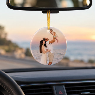 Personalisierter Familienfoto-Weihnachtsbaumschmuc Keramik Ornament