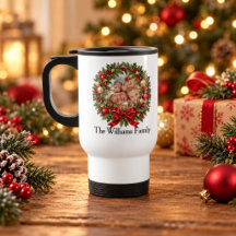 Personalisierter Familienfoto-Weihnachtskranz
