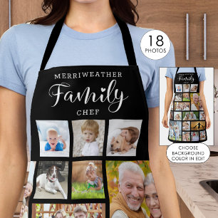 Personalisierter FAMILIENKOCH 18 Foto-Collage Schw Schürze