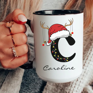 Personalisierter Familienmonogramm-Weihnachtsbeche Tasse