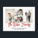 Personalisierter Familienname 4 FotoCollage Feiertagspostkarte<br><div class="desc">Spread Liebe mit dieser personalisierten Urlaubsfotokarte,  die eine Foto Collage und Ihren Familiennamen enthält. Auf der Rückseite befindet sich ein Ort für eine benutzerdefinierte Nachricht,  Rücksendeadresse und Empfängeradresse. Klicken Sie zum weiteren Anpassen auf "Bearbeiten mit dem Entwurfswerkzeug". Visitenkarten kaufen und vieles mehr unter www.zazzle.com/store/nbpaperco</div>