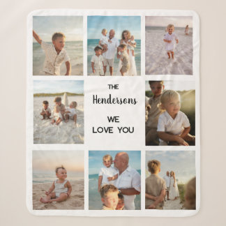 Personalisierter Familienname 8 Foto-Collage Wir l Sherpadecke