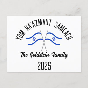 Personalisierter Familienname am Tag der Unabhängi Feiertagspostkarte