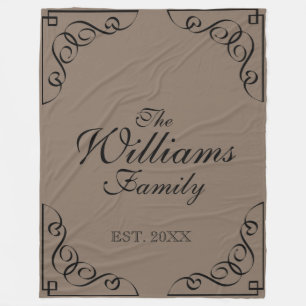 Personalisierter Familienname Beige Fleece-Decke Fleecedecke