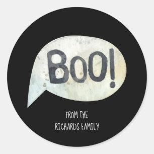Personalisierter Familienname Boo Halloween Runder Aufkleber