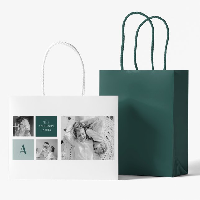 Personalisierter Familienname Collage Foto Geschen Große Geschenktüte (Von Creator hochgeladen)