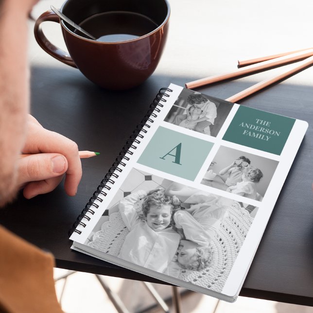 Personalisierter Familienname Collage Foto Geschen Notizblock (Von Creator hochgeladen)