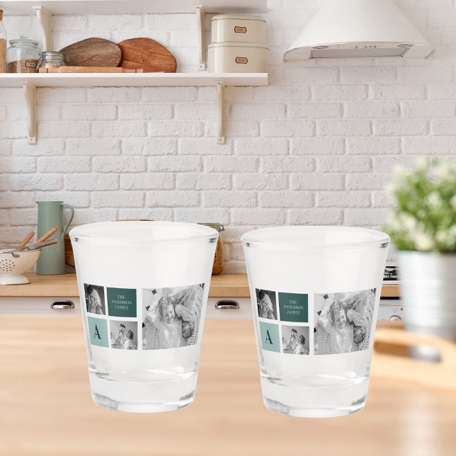 Personalisierter Familienname Collage Foto Geschen Schnapsglas (Von Creator hochgeladen)