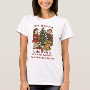 Personalisierter Familienname Deck Die Hallen Weih T-Shirt