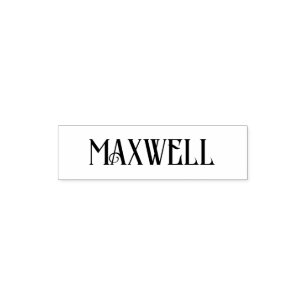 Personalisierter Familienname Elegante Fett Schwar Permastempel