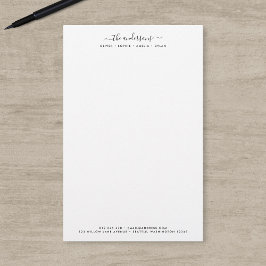 Personalisierter Familienname für moderne Kalligra Briefpapier