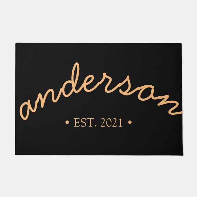Personalisierter Familienname Handschrift Fußmatte (Vorderseite)