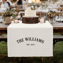Personalisierter Familienname Hochzeitstischläufer