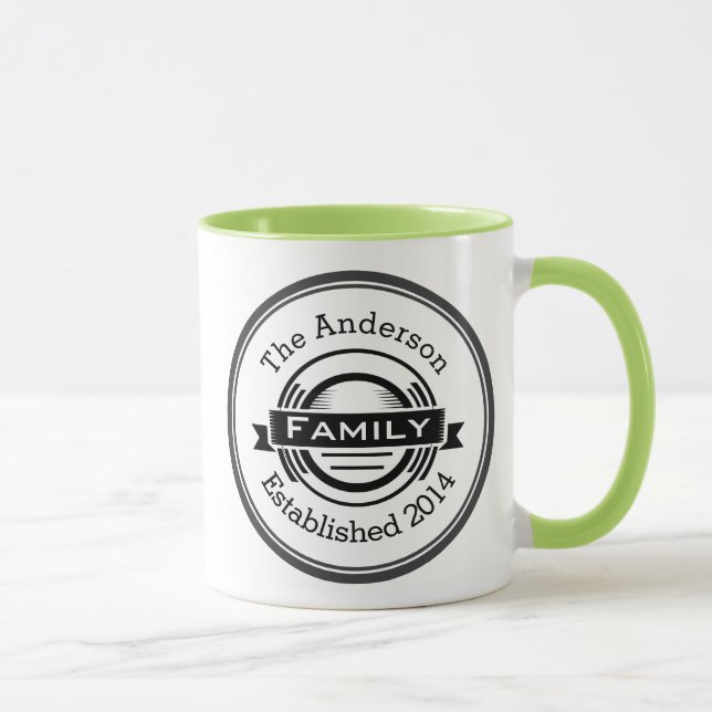 Personalisierter Familienname im Retro-Logo Tasse (Rechts)