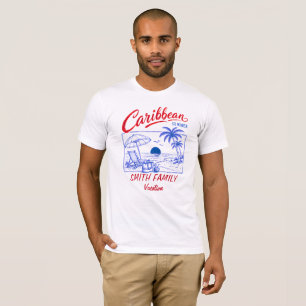 Personalisierter Familienname Karibik-Sommerurlaub T-Shirt