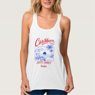 Personalisierter Familienname Karibik-Sommerurlaub Tank Top