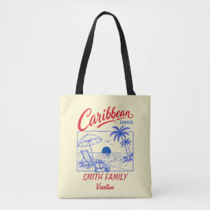 Personalisierter Familienname Karibik-Sommerurlaub Tasche
