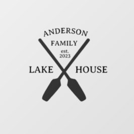 Personalisierter Familienname Lake House Fensteraufkleber