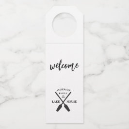 Personalisierter Familienname Lake House Flaschenanhänger