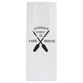 Personalisierter Familienname Lake House Geschenktüte Für Weinflaschen