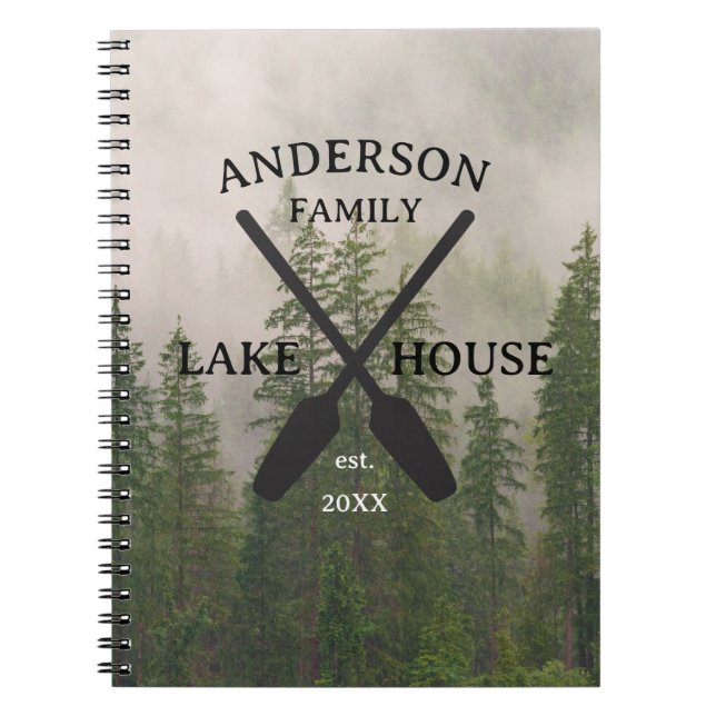 Personalisierter Familienname Lake House Notizblock (Vorderseite)
