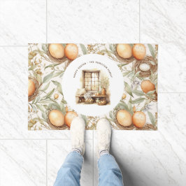 Personalisierter Familienname Ostern Beige Fußmatte