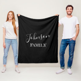 Personalisierter Familienname Schwarz Fleecedecke