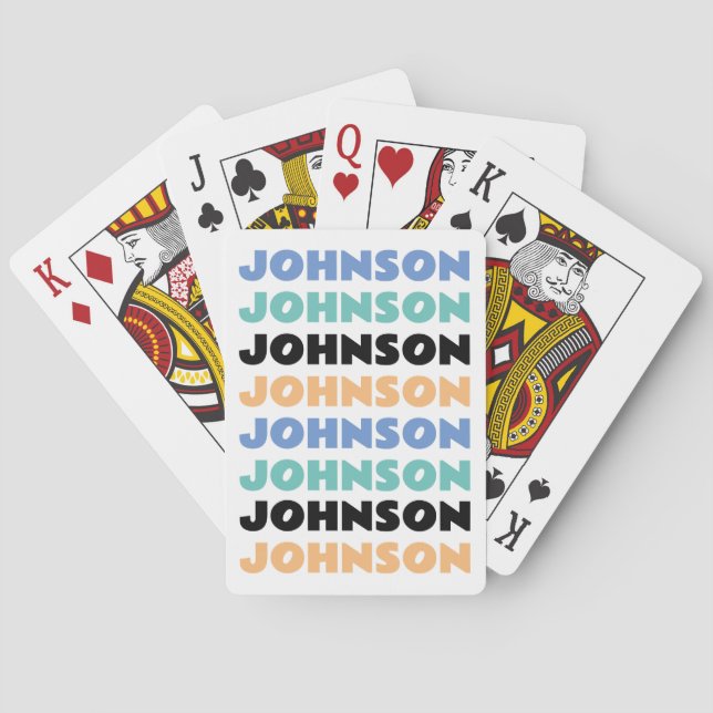 Personalisierter Familienname Spielkarten (Rückseite)
