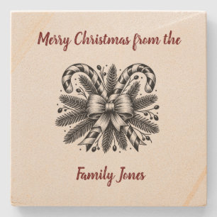 🌟 🎅 Personalisierter Familienname Stone Unterset Steinuntersetzer